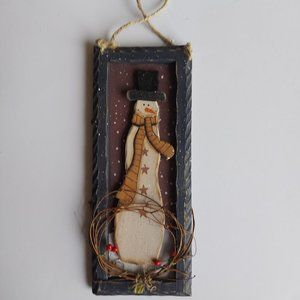 Wooden Snowman Wall Plaque